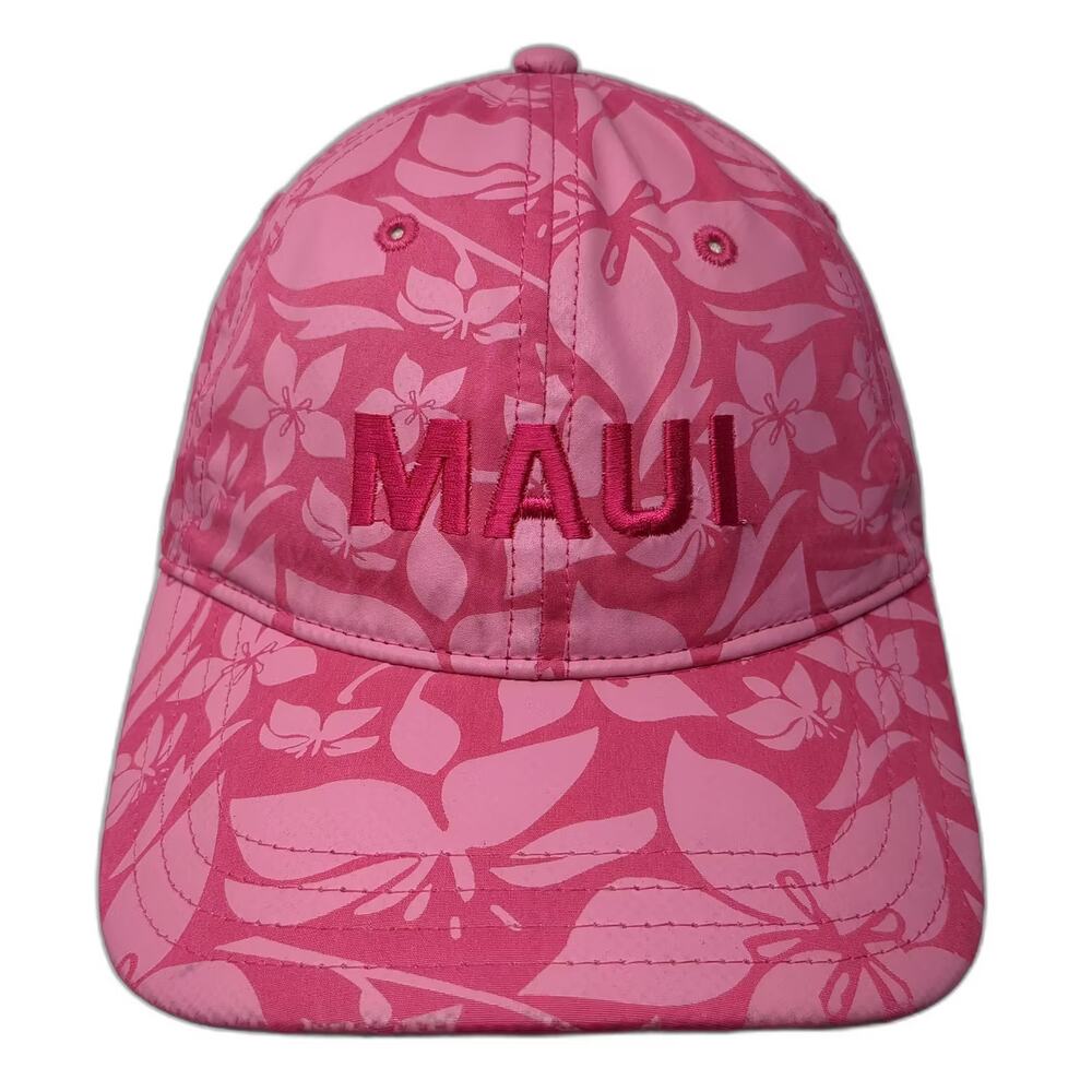 Tropical Trends Pink Maui Baseball Cap Hat OS Strapback Hibiscus Embroidered
